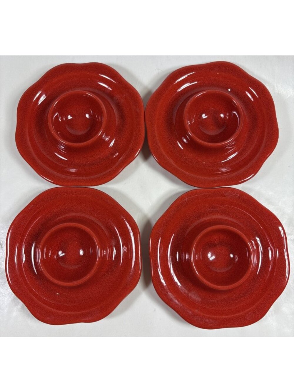 Waechtersbach Fun Factory Red Ceramic Egg Cups Spain Set of 4